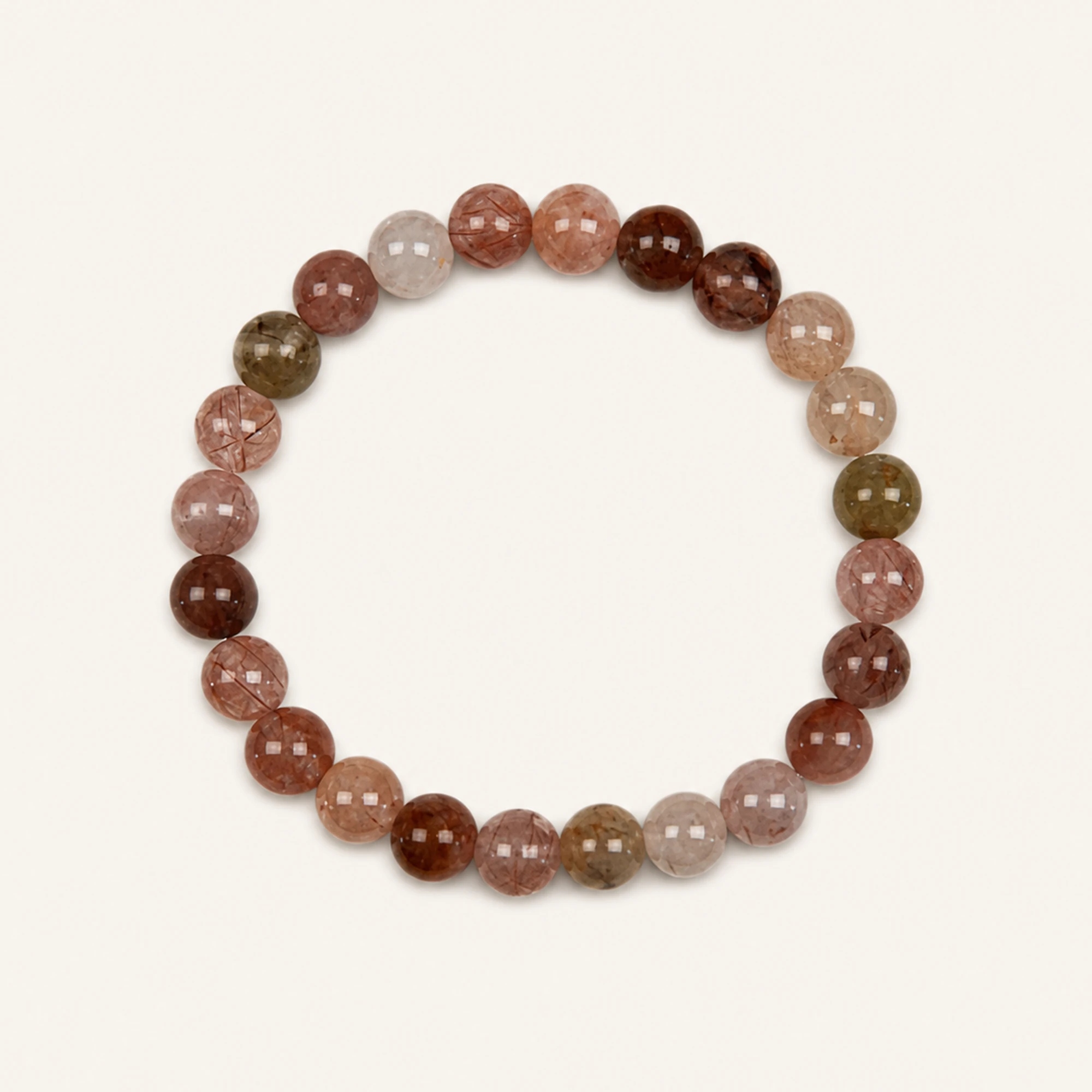 Red Rutilated Quartz natural stone bracelet
